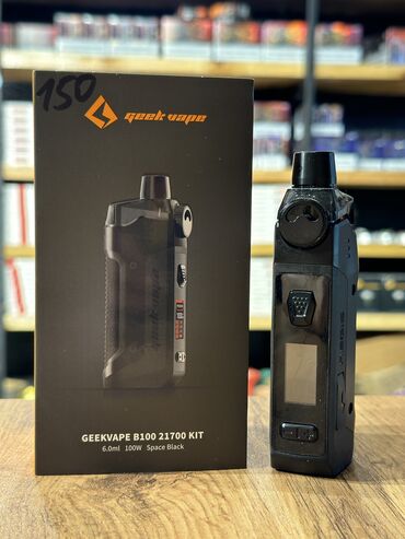 qəlyan icarə: Geek Vape B100 Ölçülər: 49.17 x 33 x 121.9 mm Material: Sink, plastik