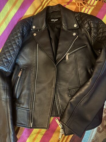 kozna jakna zimska: Leather jacket Genuine leather, M (EU 50), Dsquared2, color - Black