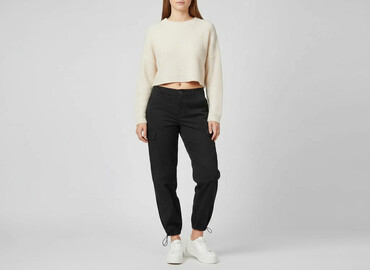 spodnie materiałowe duże rozmiary: Material trousers for women, size L