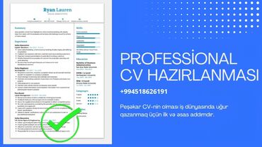 Reklam, çap: Peşəkar CV və Cover Letter Xidməti İşə qəbulda uğur qazanmaq