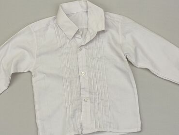 koszula z wiązaniem na dole: Koszula 2-3 lat, stan - Dobry, wzór - Jednolity kolor, kolor - Biały