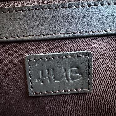 smart folio: Кожаный мужской портфель HUB с кодовым замком, темно‑коричневый в — 10