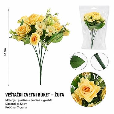KMT 7 viljuška veštačka trava žuta 710509 Dekorativni veštački cvetni