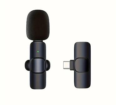 səs yazan yüklə: Simli olmayan lavalier mikrofon dəsti — USB‑C qəbuledici + klipsli — 1