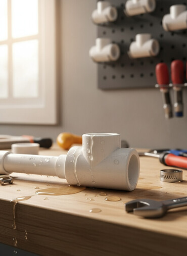 фитинги для пластиковых труб: Тройник, Материалы: Пластик