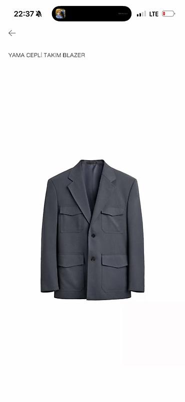 Zara yenıYama cibləri olan takım blazer - Rəng: tünd boz - Kəsim lalafo.az -da Zara yenıYama cibləri olan takım blazer - Rəng: tünd boz - Kəsim