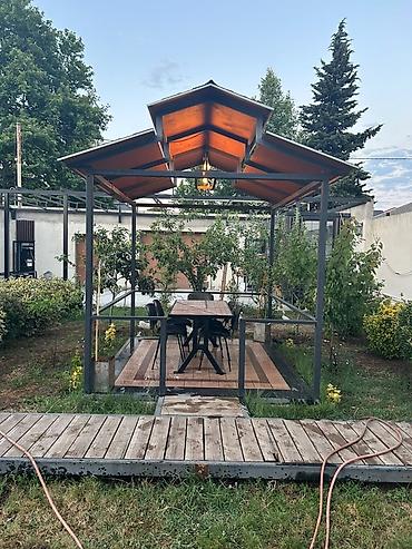 goruş ağacı: Metal karkaslı bağ köşkü (besedka) və mebel dəsti - Karkas: qalın — 2