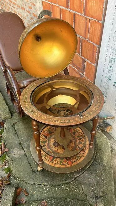 RS - Antique Drinks Carts: Stilski globus bar za piće - BR 2 - MOGUĆ PREVOZ U dobrom stanju 💎 — 9