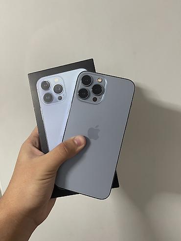 Уюлдук телефондор жана аксессуарлар: IPhone 13 Pro Max, Колдонулган, 128 ГБ, Көгүлтүр, Коргоочу айнек, Каптама, Куту, 100 % — 2
