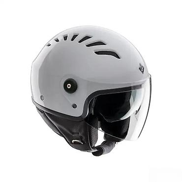 Oprema za bicikliste: Otvorena moto kaciga – bela, urbano/skarlet dizajn - Tip — 12