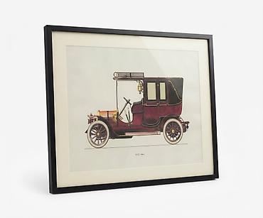 Картина в раме «Ретро автомобиль Fiat 1904» (60х50 см) Стильная