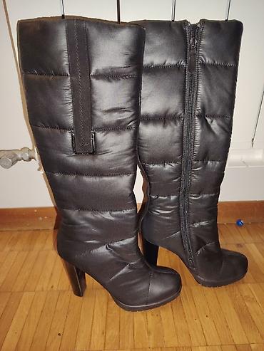 cizme stikla: Crne ženske zimske čizme na štiklu 6g 24cm - Model: visoke čizme do — 4