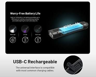 Другое для охоты и рыбалки: 🔦 Nitecore EDC17 — 3 в 1: фонарь + УльтраФиолетовый-свет + зелёный — 11