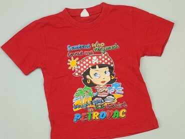 czerwona letnia sukienka w kwiaty: T-shirt, 1.5-2 years, 86-92 cm, condition - Very good