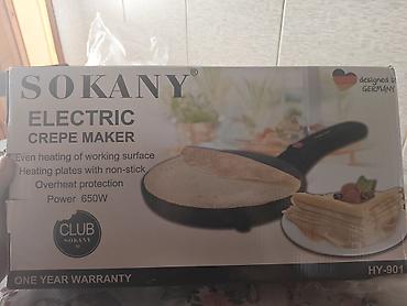 SOKANY Electric Crepe Maker (Model: HY-901) - Güc: 650W - Bərabər