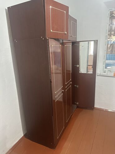 реставрация шкафа с помощью дермантина: Кийим салуучу шкаф, Колдонулган, Түз, ЛДСП