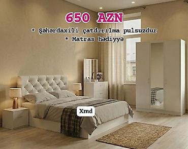 Ev üçün mebel: Yataq otağı mebel dəsti Tərkibi: - 2 nəfərlik çarpayı (yumşaq — 1