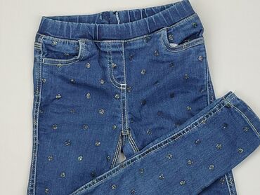 jeansy z zamkami na nogawkach: Spodnie jeansowe, 5-6 lat, 116, stan - Dobry