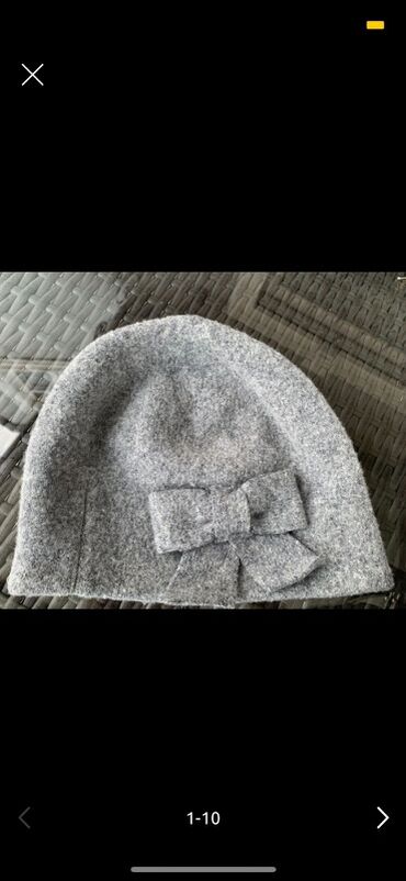 Baş geyimləri: 5-10 azn Qadınlar üçün şapka dəsti - Model 1: Açıq boz rəngli, yumşaq — 1