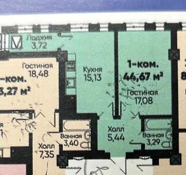 Продажа квартир: 1 комната, 45 м², Тунгуч мкр Элитка, 12 этаж, Свежий ремонт — 2