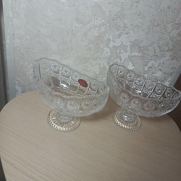 set qablari: Tort və şiriniyyat qabı, rəng - Ağ, Şüşə — 2