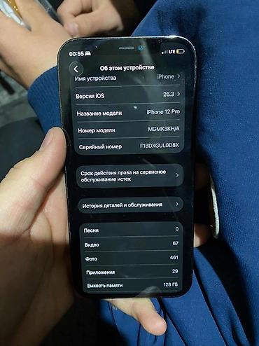 Apple iPhone: IPhone 12 Pro, Б/у, 128 ГБ, Серебристый, Чехол, 73 % — 3
