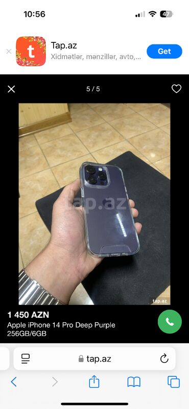 Apple iPhone: IPhone 14 Pro, 256 GB, Deep Purple, Barmaq izi, Face ID -da lalafo.az — 11 Apple iPhone: IPhone 14 Pro, 256 GB, Deep Purple, Barmaq izi, Face ID — 11