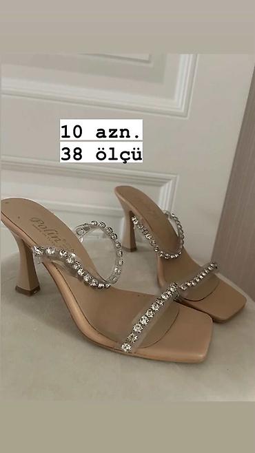 xonca bezemek: Məhsul: Qadın yüksəkdaban sandal - Rəng: açıq bej/nude - Ölçü: 38 - — 1