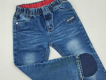 male bell bottom jeans: Spodnie jeansowe, 4-5 lat, 104/110, stan - Dobry