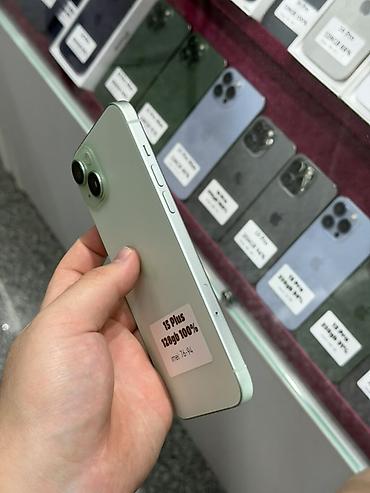 стекло телефон: IPhone 15 Plus, Б/у, 128 ГБ, Зеленый, Защитное стекло, Чехол, Кабель, В рассрочку, 100 % — 2