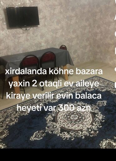 xırdalanda kiraye heyet evleri: 80 м², 2 комнаты, Комби, Газ, Электричество