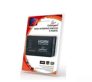 Aksesoari za TV i video: HDMI preklopnik 5-portni – Cablexpert Opis: - Uređaj omogućava — 4