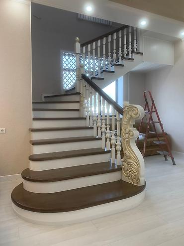 Деревянные лестницы: Лестница на заказ,материал карагач, дуб фанера шпонированные и — 8