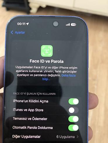 iphone 11 batareya: IPhone 16, 128 GB, Mavi, Face ID, Simsiz şarj — 5