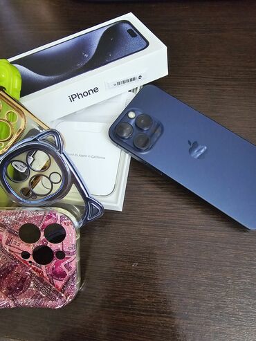 Apple iPhone: IPhone 15 Pro Max, Новый, 256 ГБ, Blue Titanium, Зарядное устройство, Чехол, Кабель, 87 % — 8