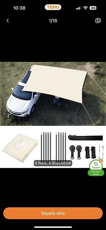 tent cadir satisi: Avtomobil üçün portativ tent/markiza dəsti - Avtomobilin yanına və ya — 1