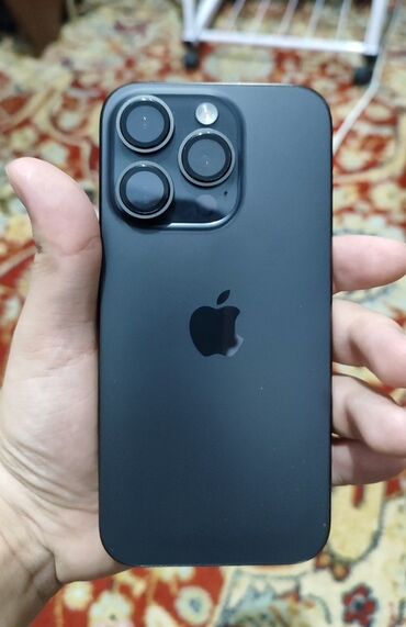 телефону айфон: IPhone 15 Pro, Б/у, 256 ГБ, Черный, Защитное стекло, Чехол, Коробка, 80 %