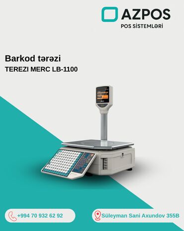 Merc LB1100 Tərəzi – Maksimum çəki: 30 kq Termal çap cihazı ilə qəbz