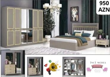 Yataq otağı dəstləri: 2 təknəfərlik çarpayı, Dolab, Termo, Tumba, Azərbaycan, Yeni — 13