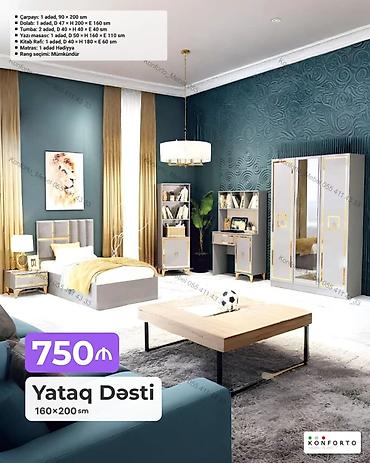 Yataq Dəsti – 160×200 sm Modern dizaynlı, qızılı detallar və boz lalafo.az -da Yataq Dəsti – 160×200 sm Modern dizaynlı, qızılı detallar və boz