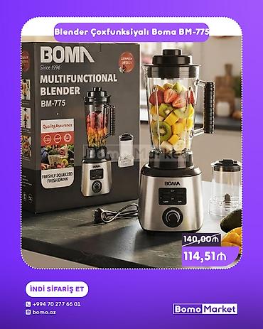 blender kokteyl: Boma BM-775 çoxfunksiyalı blender - Güclü mühərrik və kəskin — 1