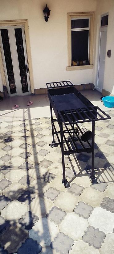 paxla: Metall manqal/BBQ arabası - Material: qalın metal konstruksiya, toz — 4