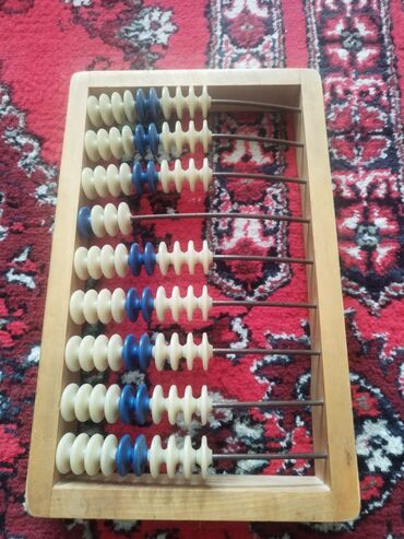 taxta islenmis: Klassik sayğac (abakus) – taxta çərçivəli, metal çubuqlu model. - 10