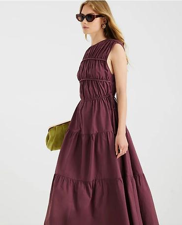 binarni sat: Duga haljina bez rukava u boji šljive River Island — 1