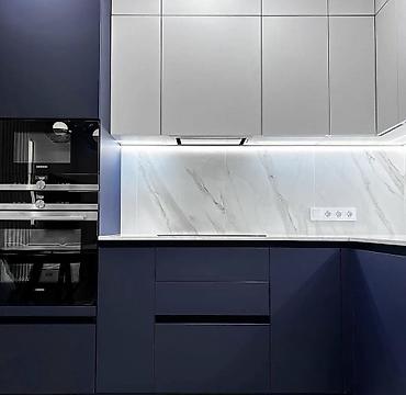 silver kitchen: Кухонный гарнитур, Новый, цвет - Синий, МДФ — 2