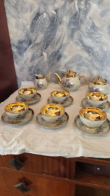 Uşaqlar üçün digər mallar: Çay sevizi. 6- nəlbəki, 6- fincan, 1- çaynik, 1- süd qabı, 1- şəkər — 3