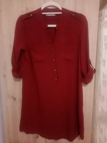 niva haljina: XL (EU 42), Cotton, Single-colored, color - Burgundy