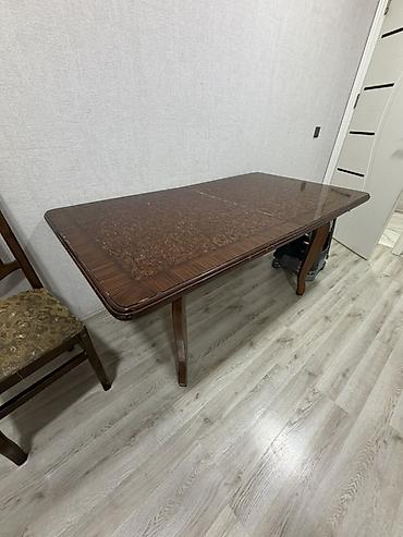konputer stolu: Taxta yemək/ziyafət masası - Material: tam ağac konstruksiya, tünd — 2