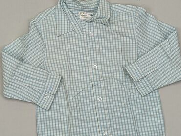 bluzki na długi rękaw hm: Shirt 1.5-2 years, condition - Good, pattern - Cell, color - Light blue