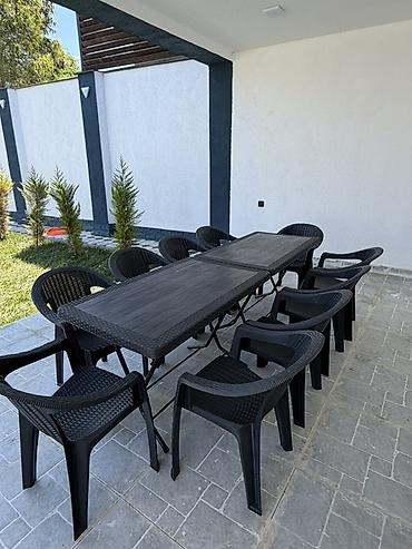 plastik masalar: Açıq hava üçün masa və stul dəsti - Rəng: qara - Komplekt: 1 ədəd — 2